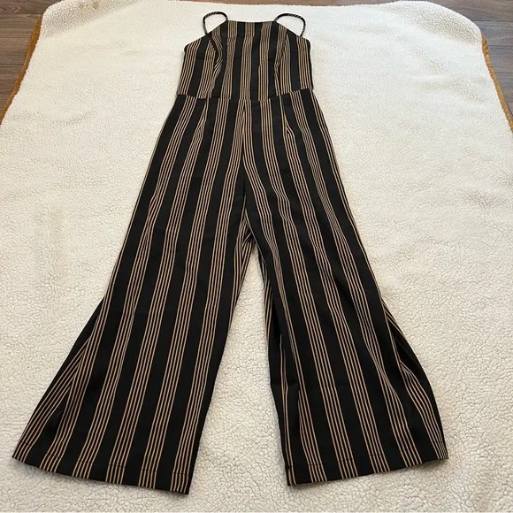 Dynamite  High Neck Low Back Stripped Jumpsuit - Picture 5 of 10